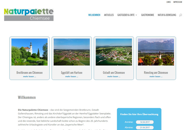 Webdesign Naturpalette Chiemsee